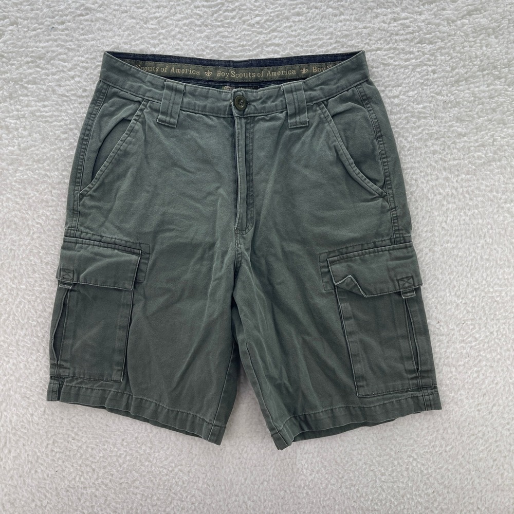 Boy Scouts Cargo Shorts Mens 30 Green Uniform Canvas BSA Outdoor Camping Hiking